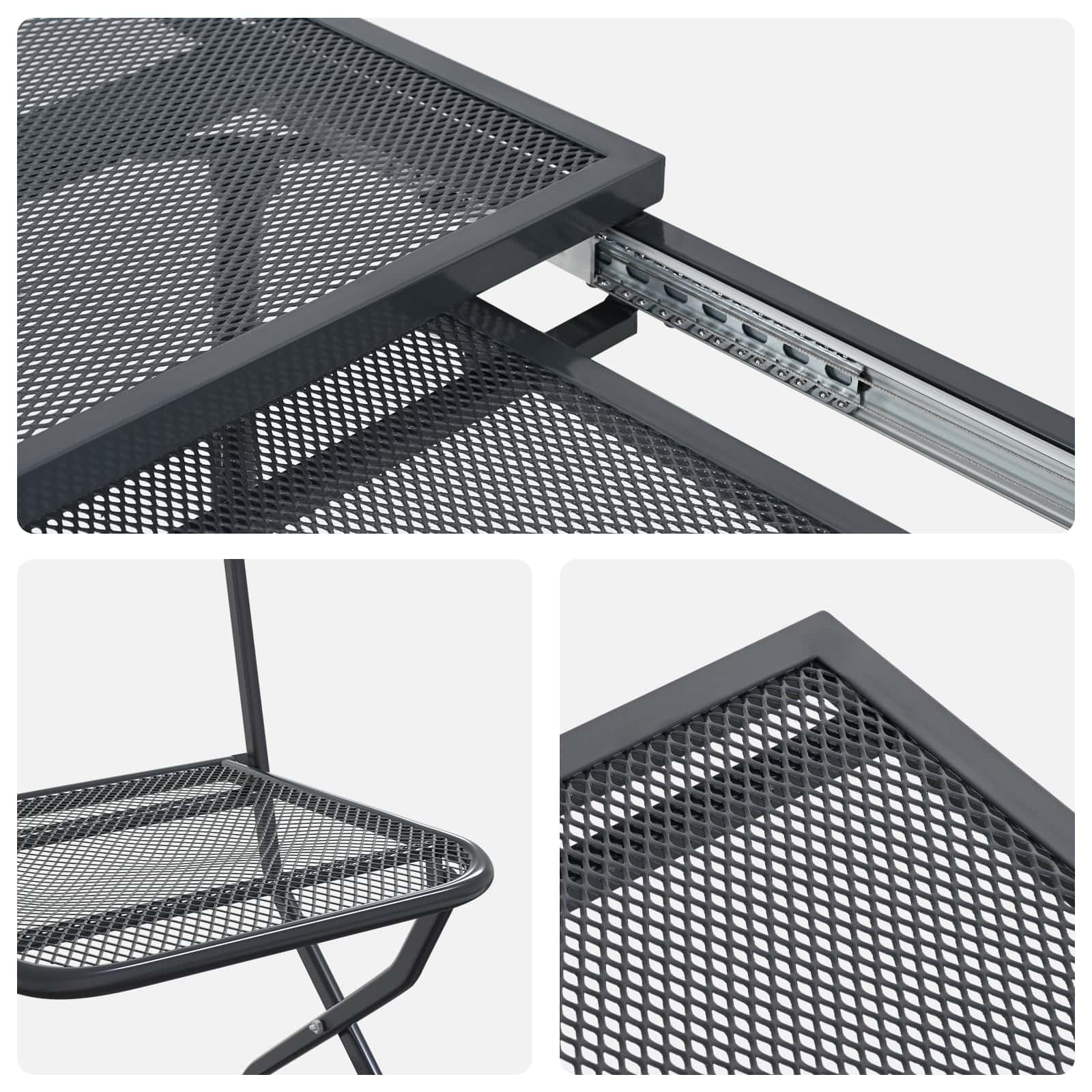 Vrtni set za objed 7 pcs Antracit 212 x 90 x 76 cm