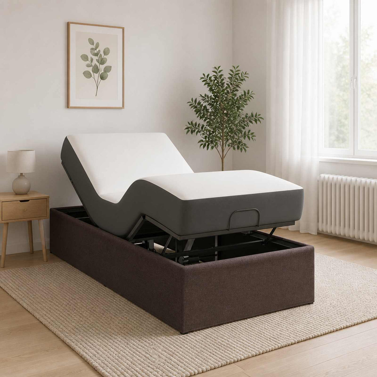 Električni podesivi okvir kreveta Smeđa 200 x 100 x 33,5 cm