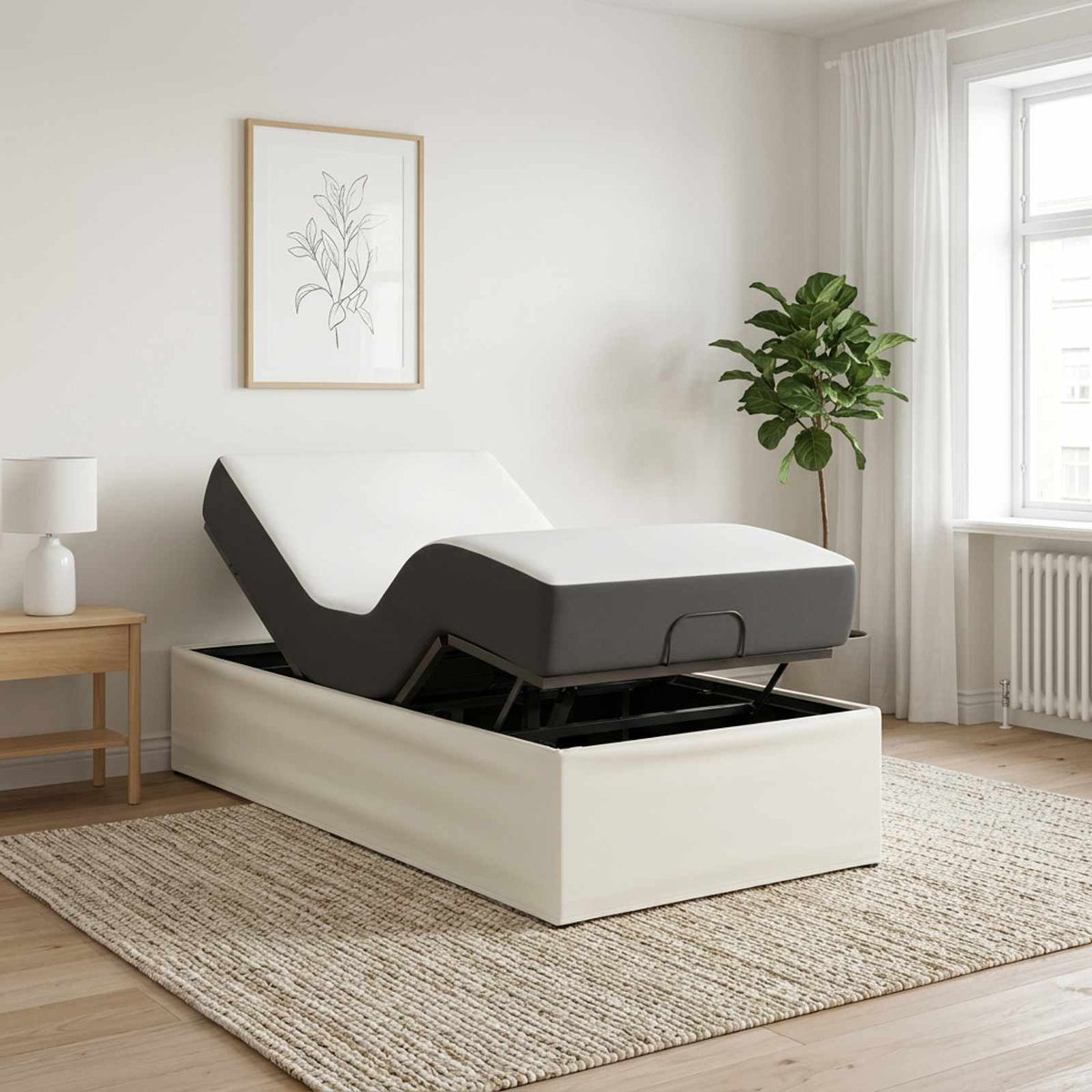 Električni podesivi okvir kreveta Bijela 200 x 90 x 33,5 cm