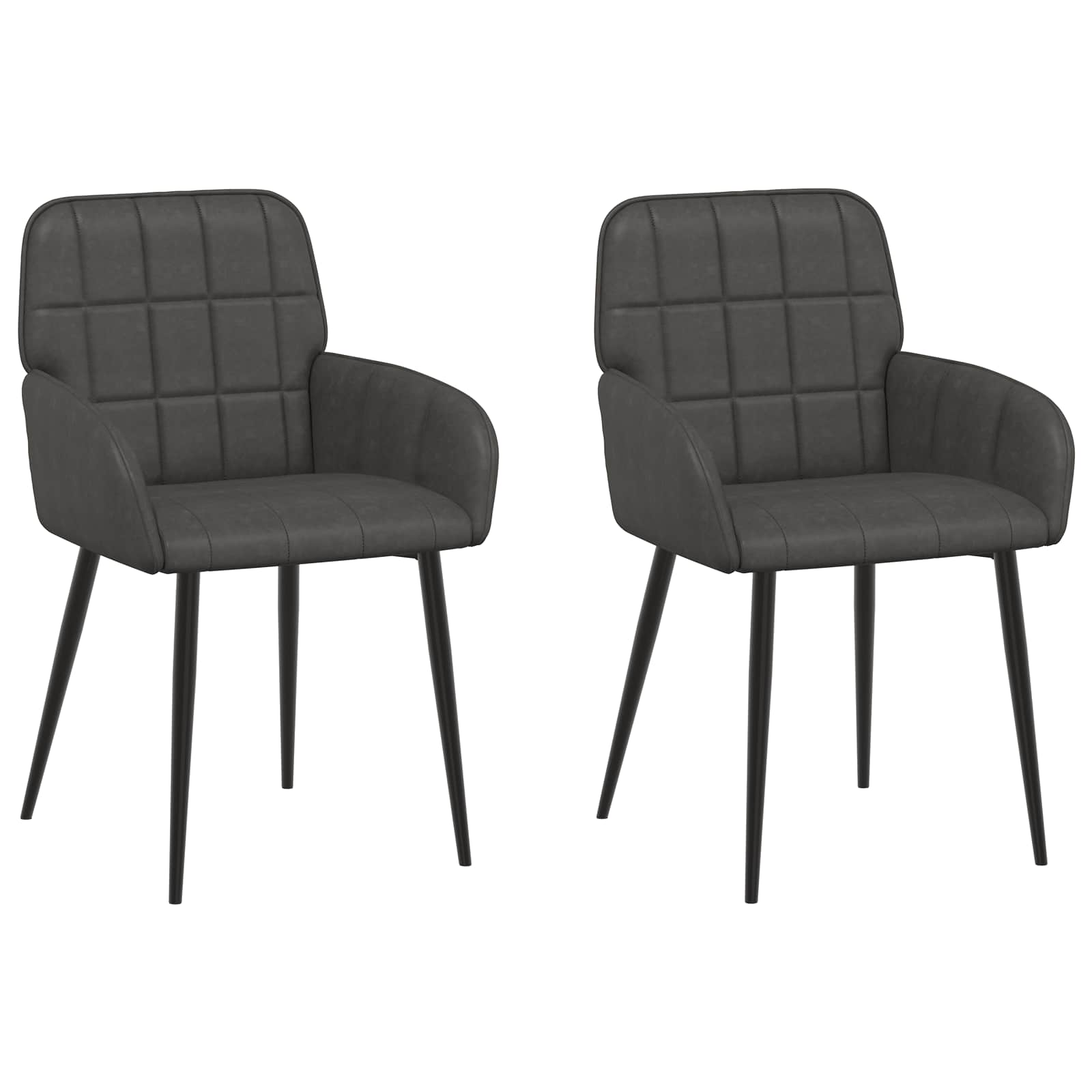 Trpezarijske stolice 2 pcs Umjetna koža Crna 57 x 50 x 85 cm