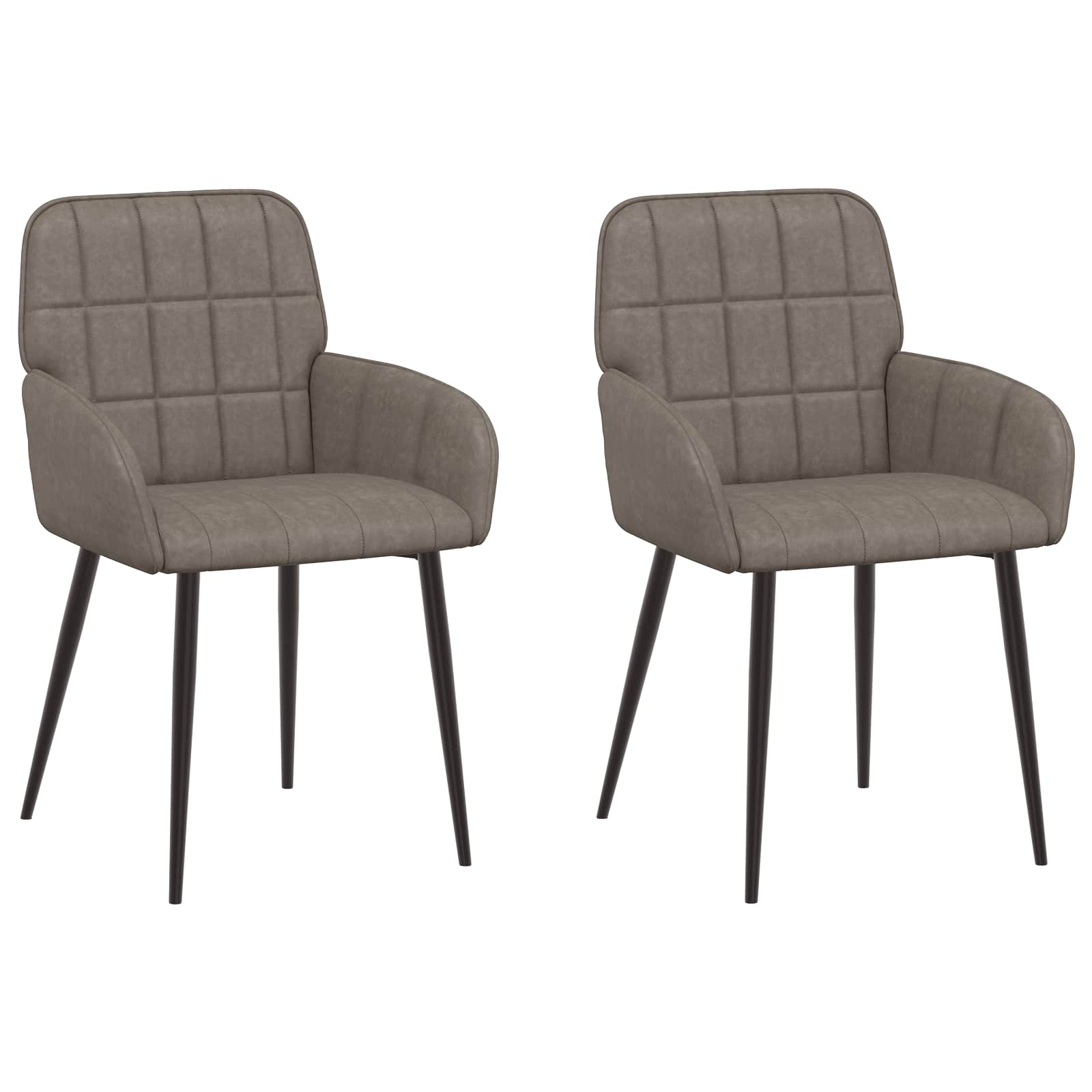 Trpezarijske stolice 2 pcs Umjetna koža Siva 57 x 50 x 85 cm
