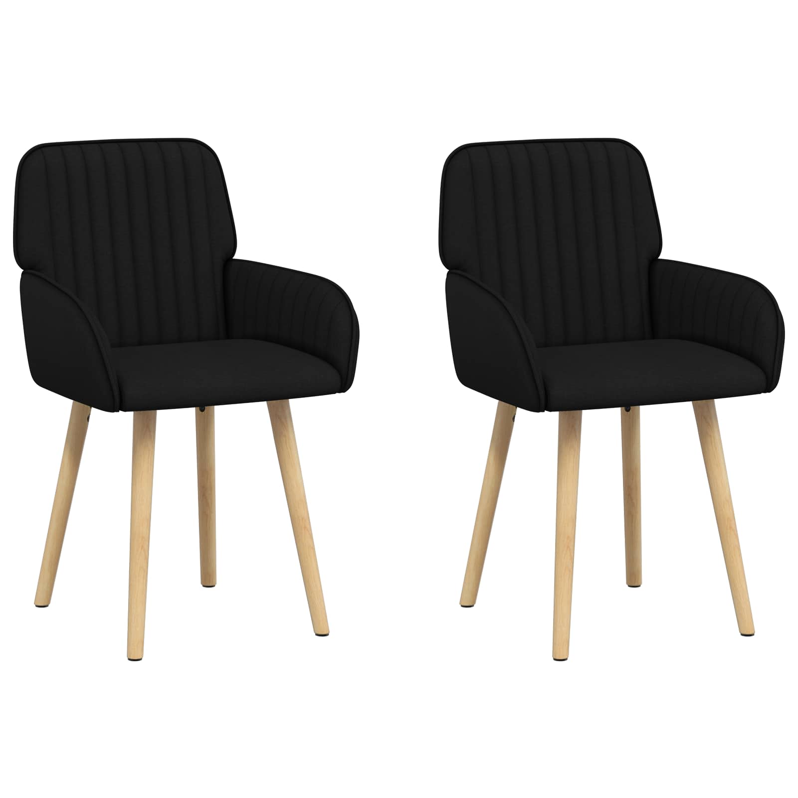 Trpezarijske stolice 2 pcs Tkanina Crna 56,5 x 50 x 87,5 cm