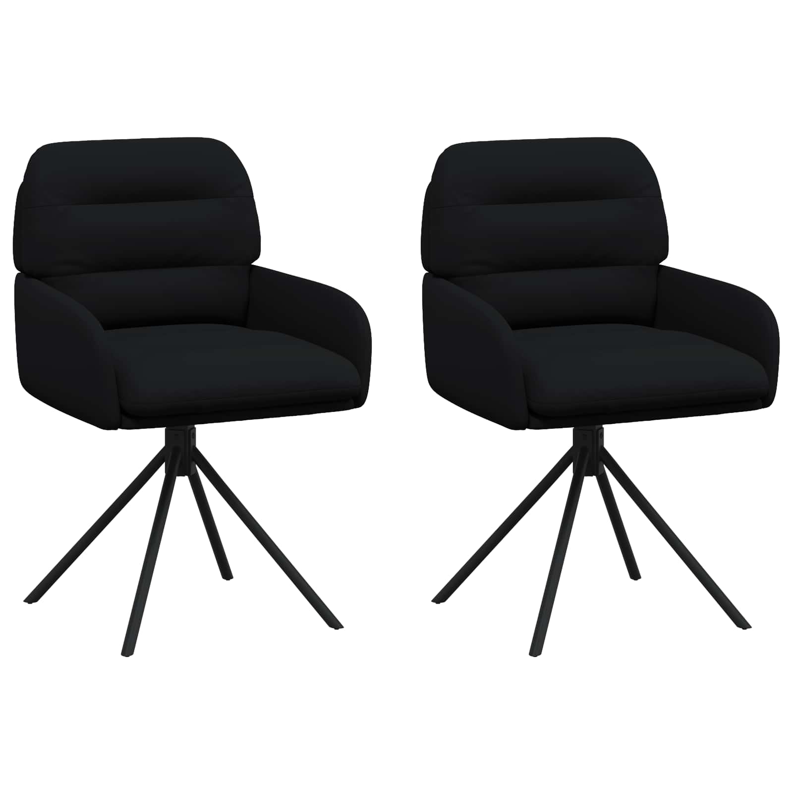 Okretne blagovaonske stolice 2 pcs Umjetna koža Crna