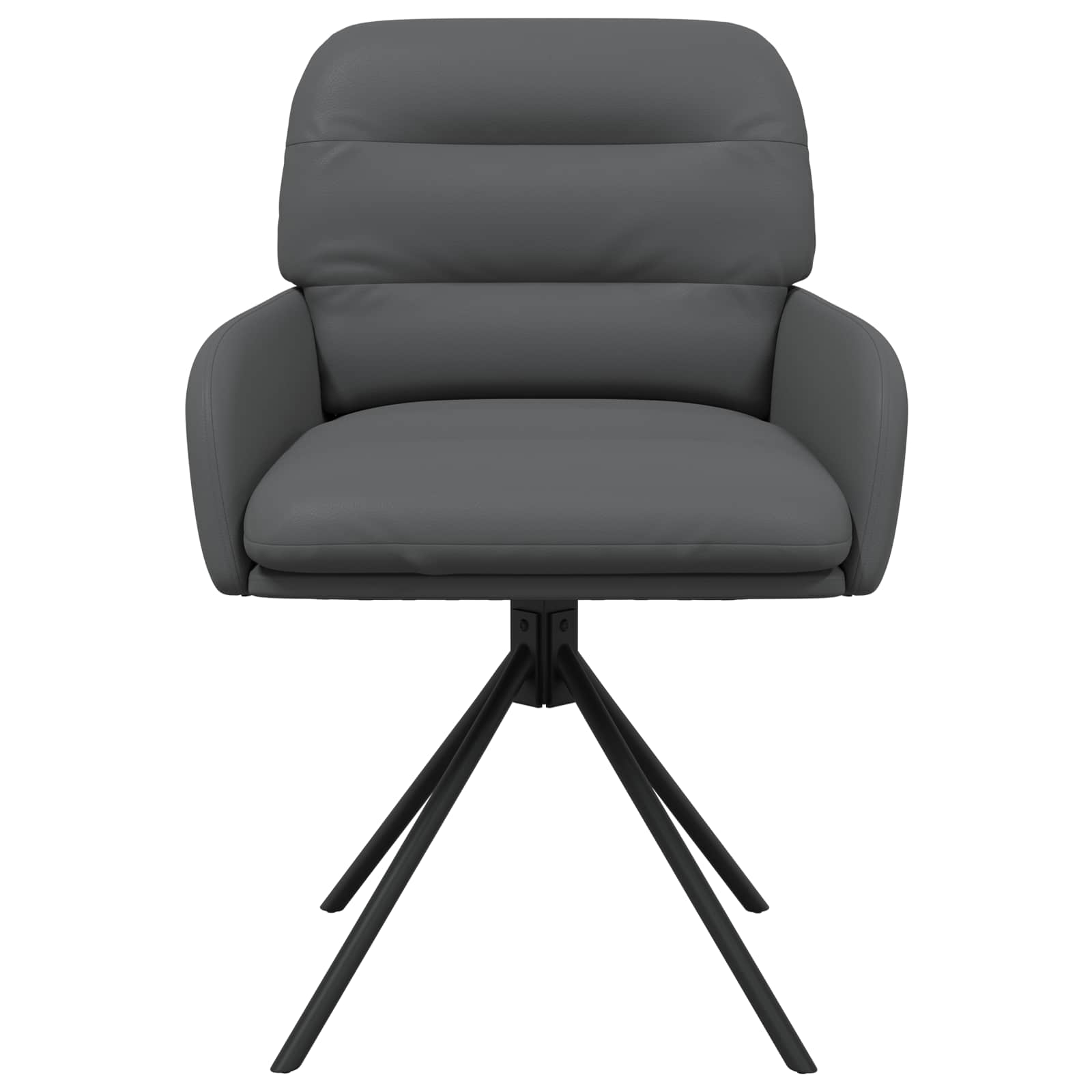 Okretne blagovaonske stolice 2 pcs Umjetna koža Siva