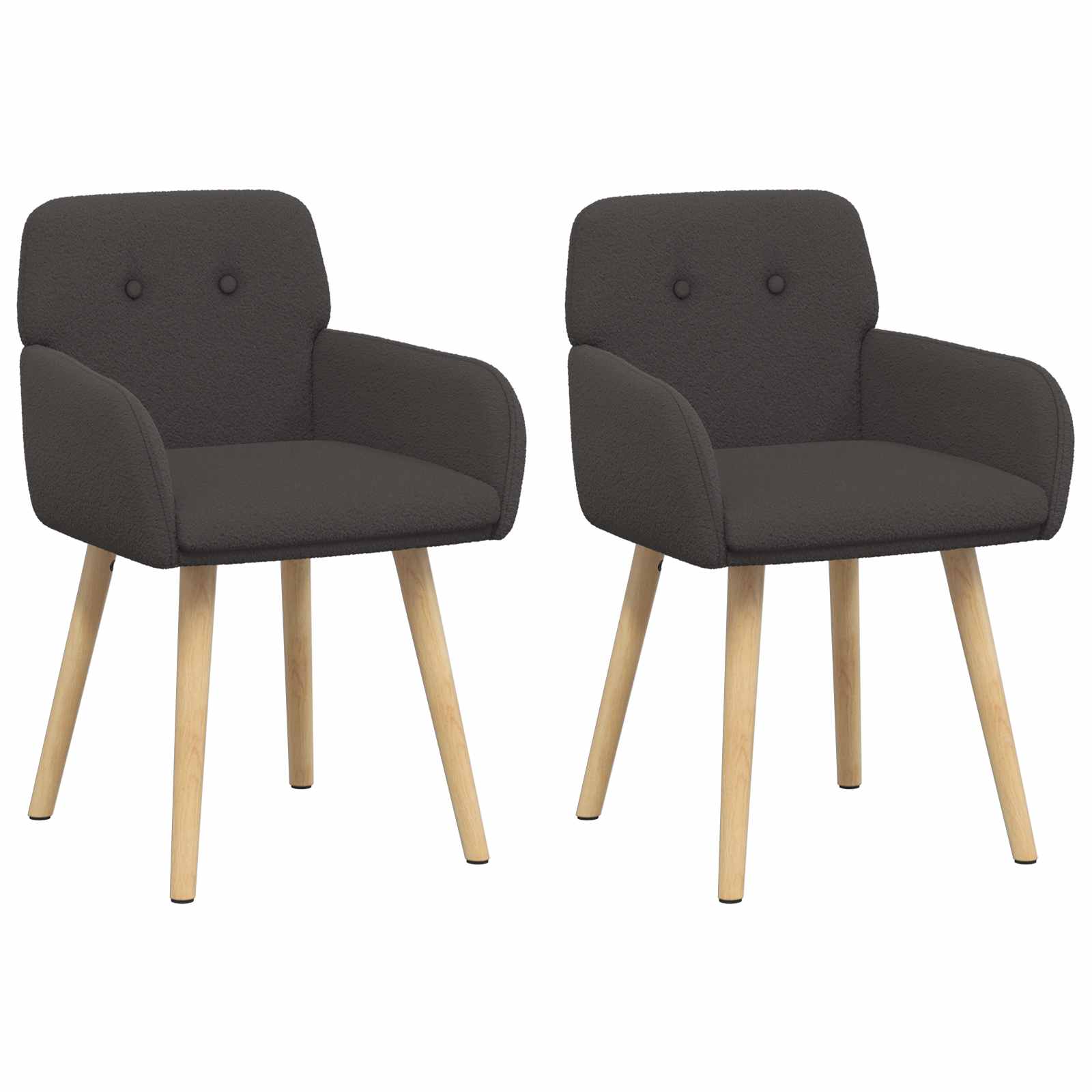 Trpezarijske stolice 2 pcs Bouclé Tamnosiva 59 x 57 x 85 cm