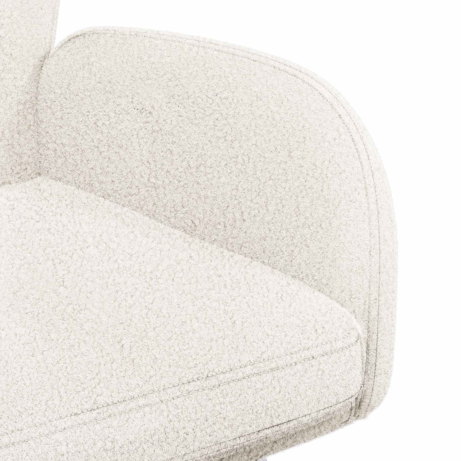Okretne blagovaonske stolice 2 pcs Bouclé Krem 54 x 58 x 87 cm