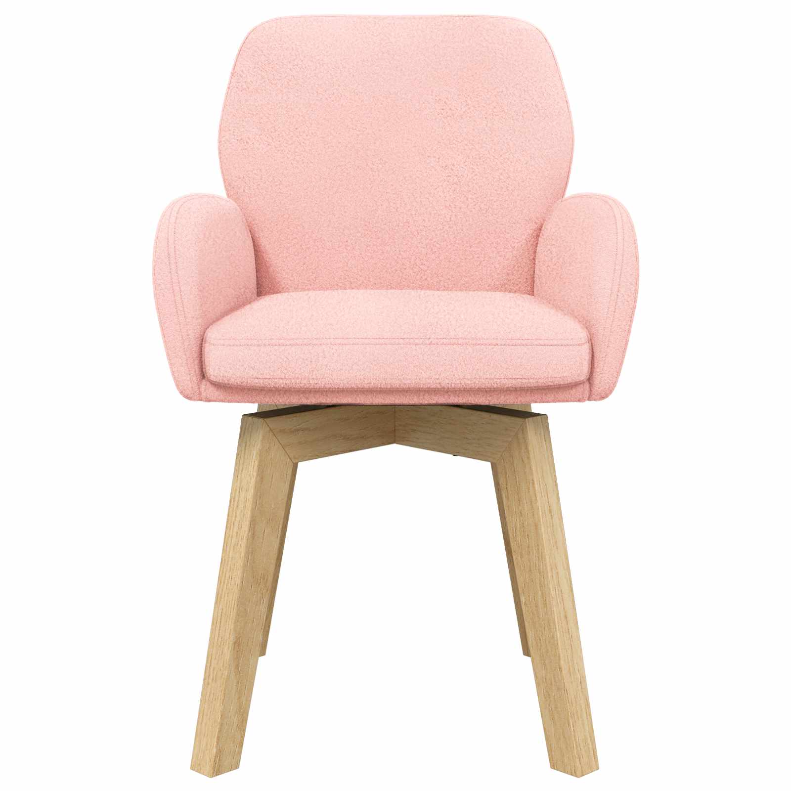 Okretne blagovaonske stolice 2 pcs Bouclé Ružičasta