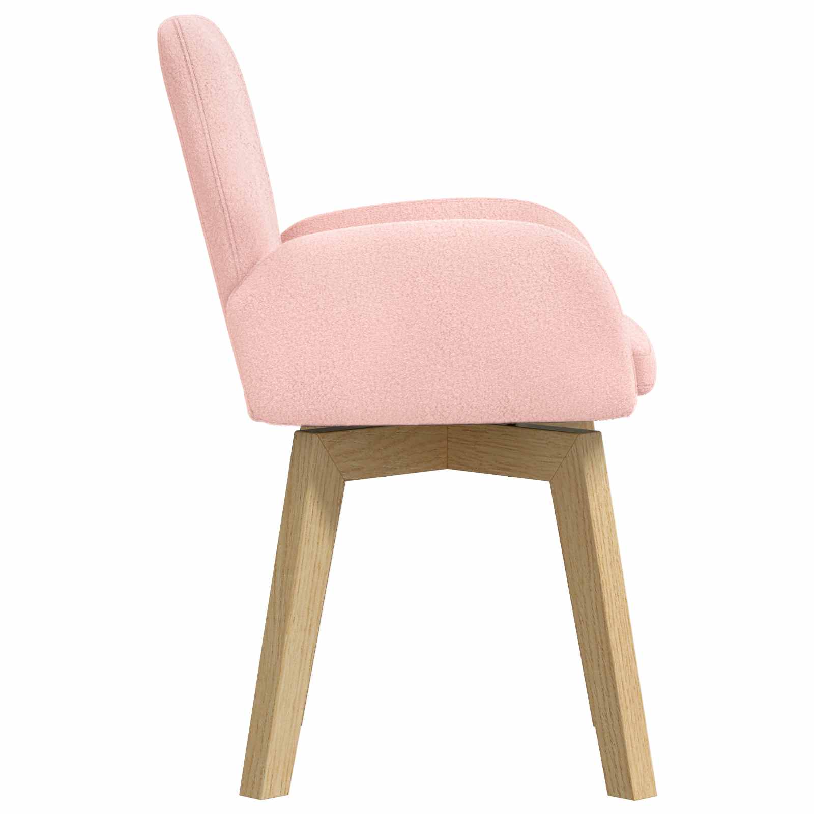 Okretne blagovaonske stolice 2 pcs Bouclé Ružičasta