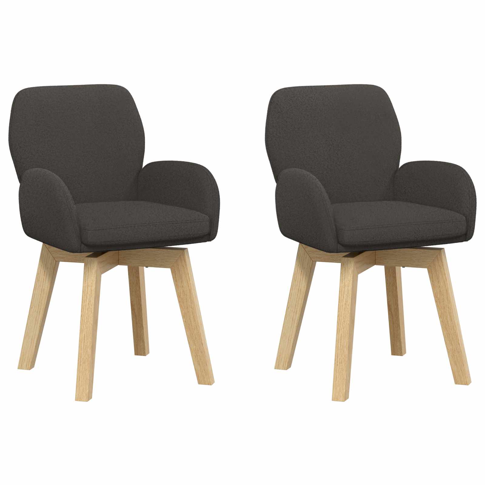 Okretne blagovaonske stolice 2 pcs Bouclé Tamnosiva