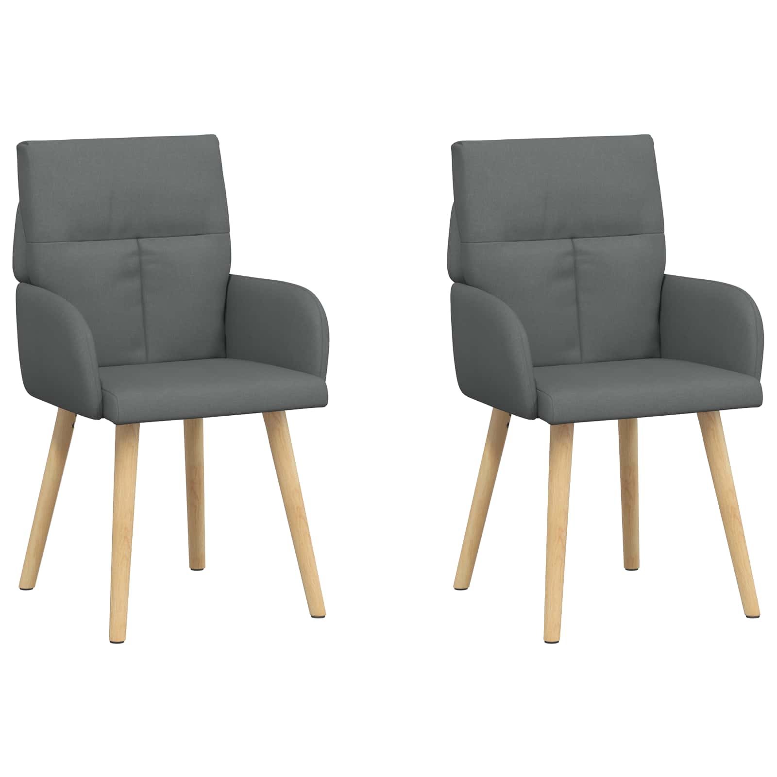 Trpezarijske stolice 2 pcs Tkanina Tamnosiva 60 x 56 x 96 cm