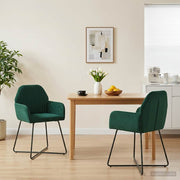 Trpezarijske stolice 2 pcs Baršun Tamnozelena 55 x 50 x 84 cm
