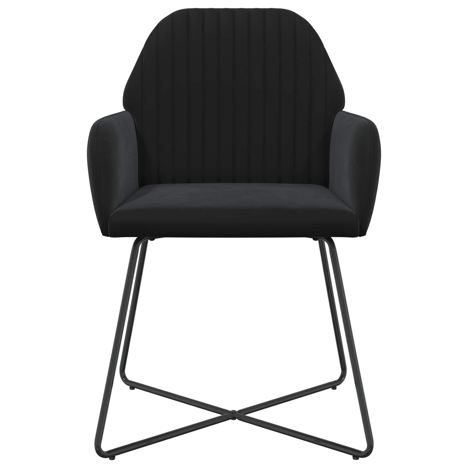 Trpezarijske stolice 2 pcs Baršun Crna 55 x 50 x 84 cm
