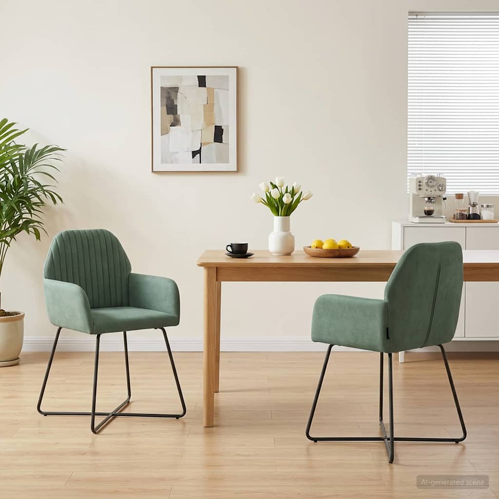 Trpezarijske stolice 2 pcs Baršun Morska zelena 55 x 50 x 84 cm