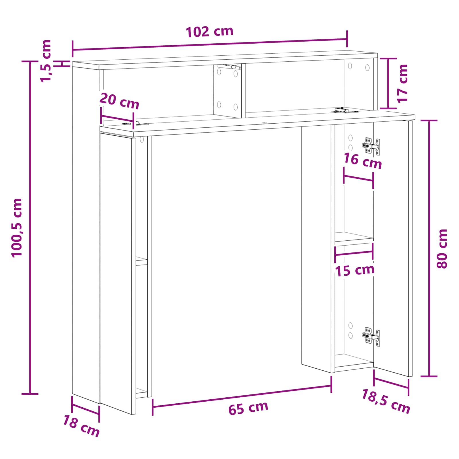 Okvir za kamin Hrast sonoma 102 x 18 x 100,5 cm