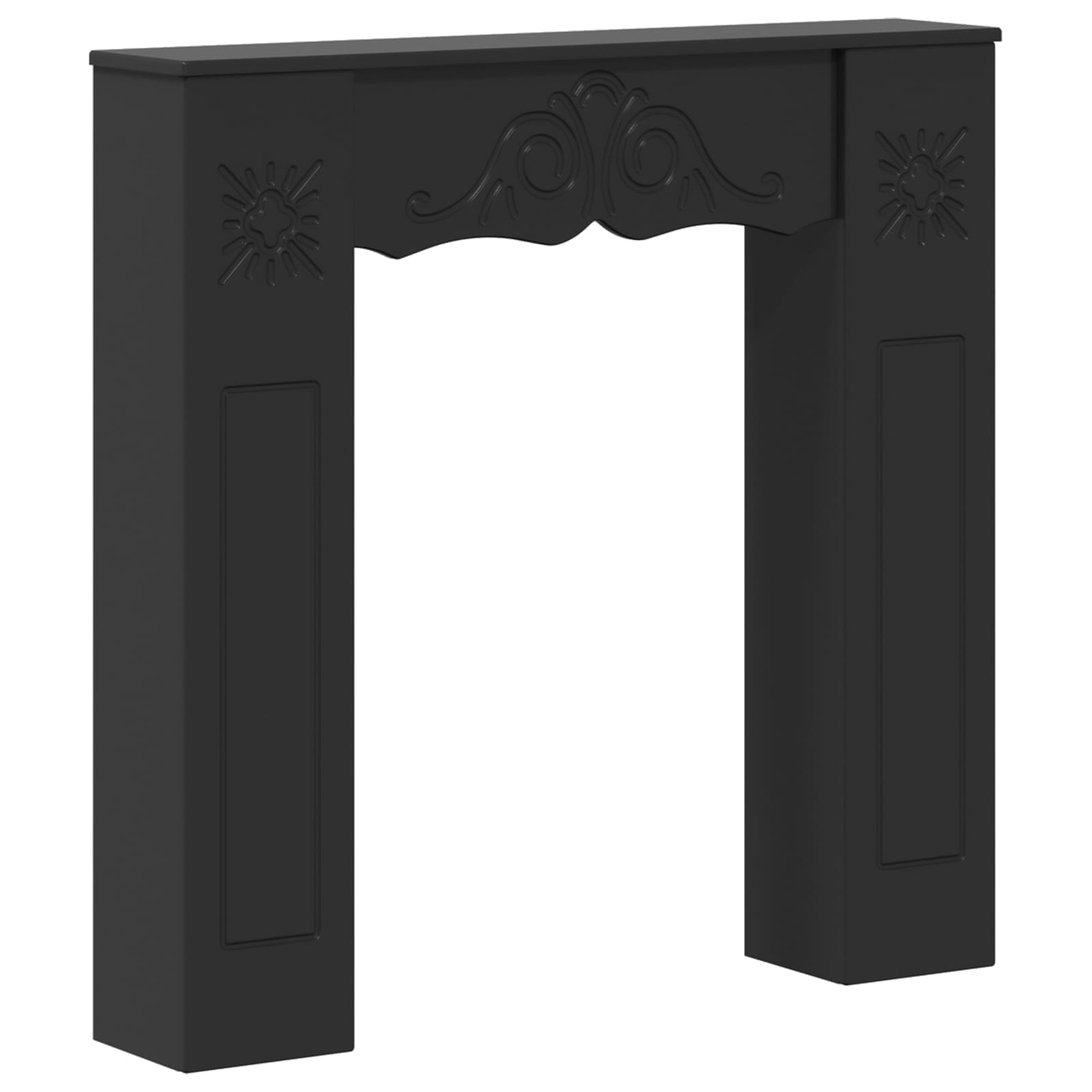 Okvir za kamin Crna 102 x 20 x 102 cm Konstruirano drvo