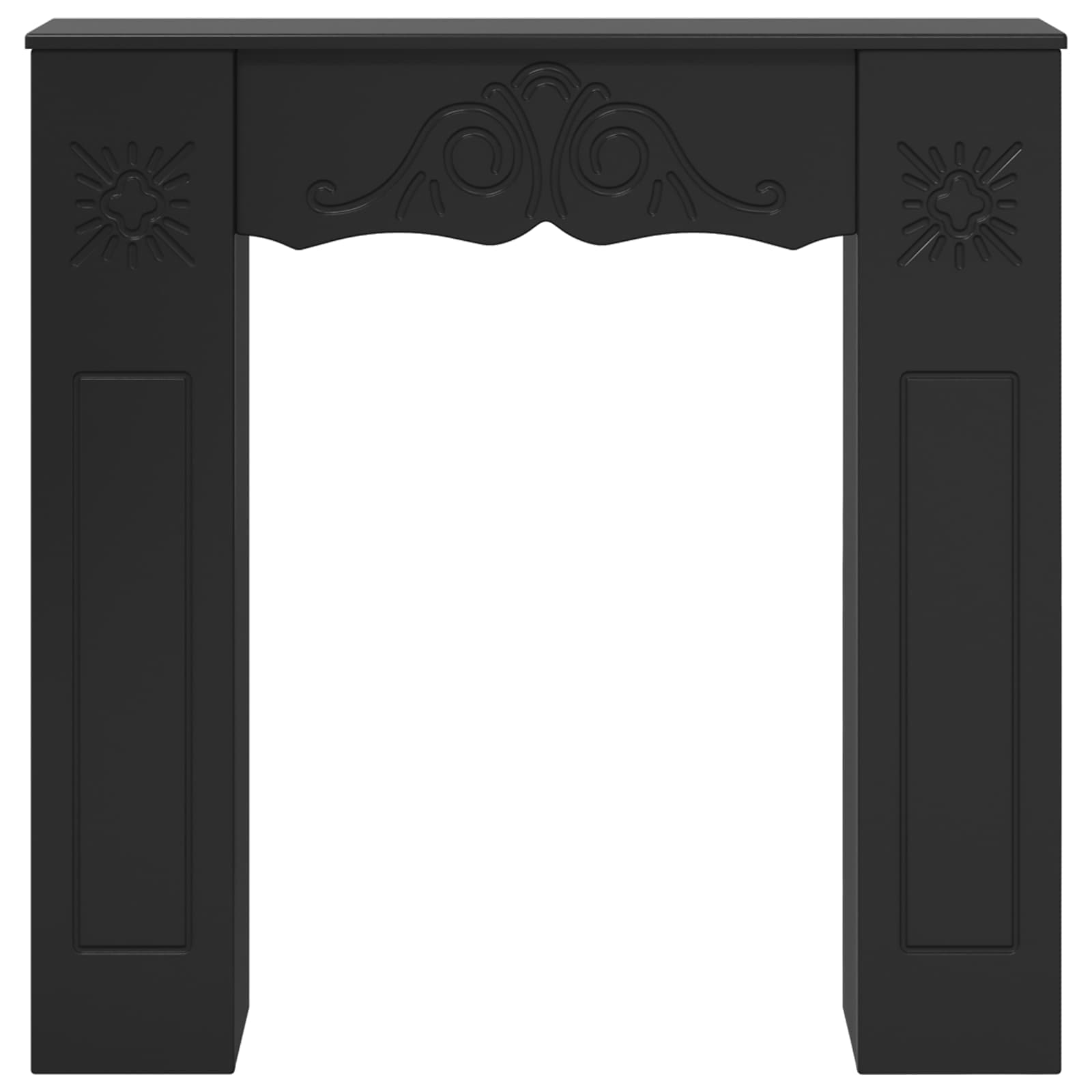 Okvir za kamin Crna 102 x 20 x 102 cm Konstruirano drvo