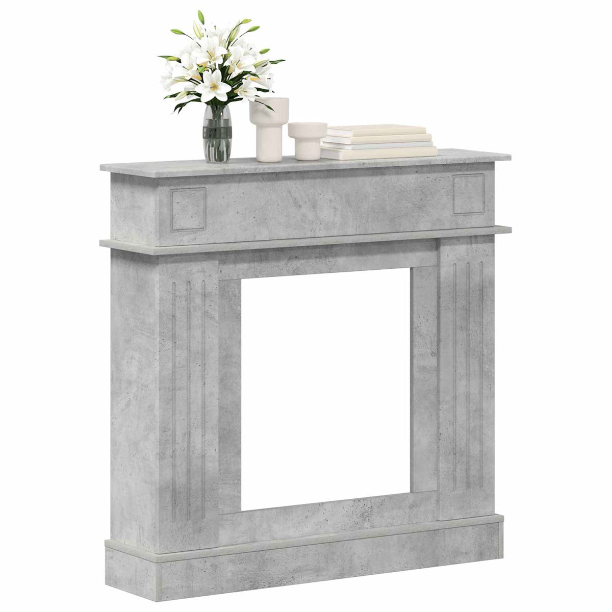 Okvir za kamin Betonska siva 102 x 26 x 100 cm