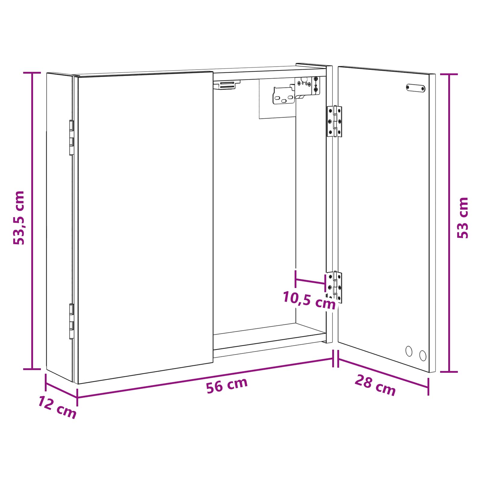 Kabinet za mete Dimljeni hrast 56 x 12 x 53,5 cm