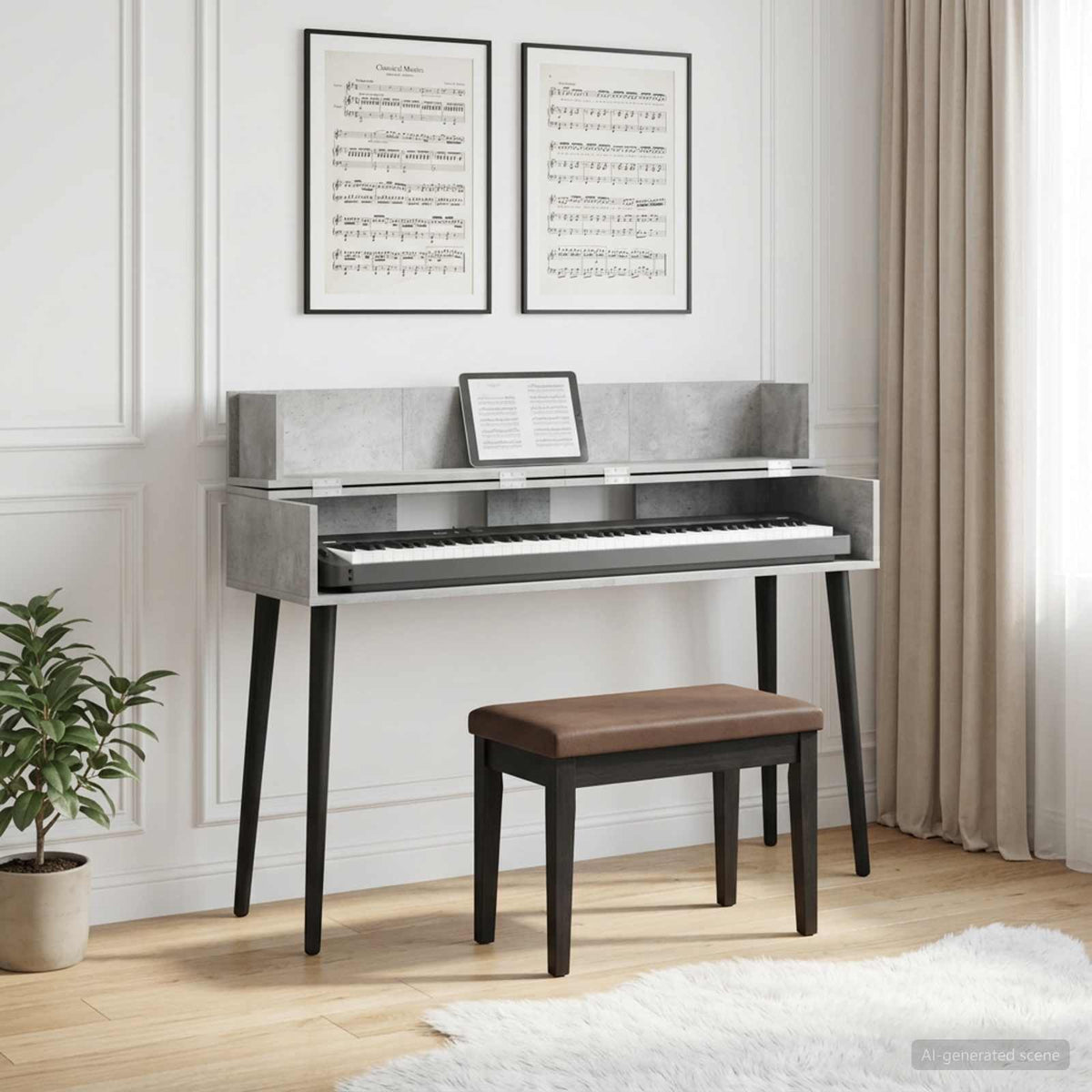 Studio radni stol Betonska siva 152 x 40 x 19,5 cm