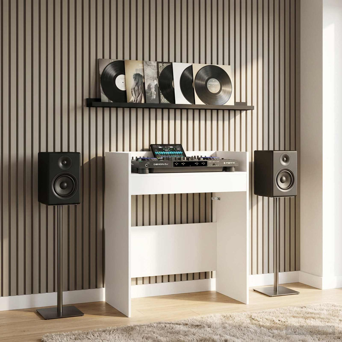 DJ stol Bijela 102 x 45 x 102 cm Konstruirano drvo