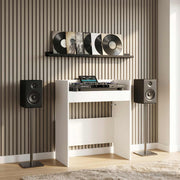 DJ stol Bijela 102 x 45 x 102 cm Konstruirano drvo