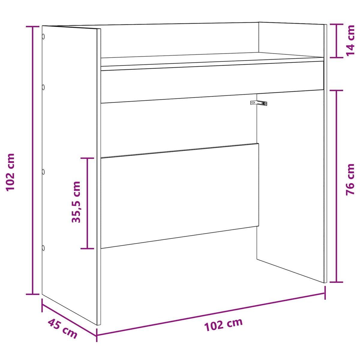 DJ stol Bijela 102 x 45 x 102 cm Konstruirano drvo