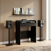 DJ stol Crni hrast 82 x 45 x 102 cm Konstruirano drvo