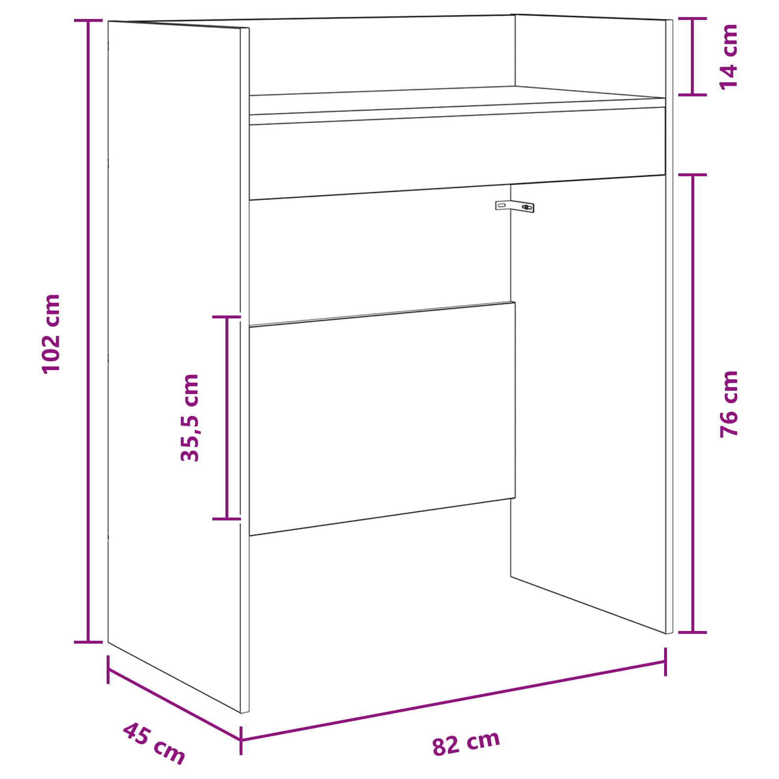 DJ stol Betonska siva 82 x 45 x 102 cm Konstruirano drvo