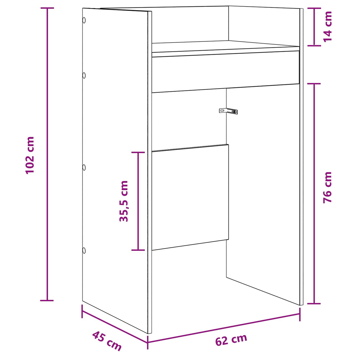 DJ stol Dimljeni hrast 62 x 45 x 102 cm Konstruirano drvo