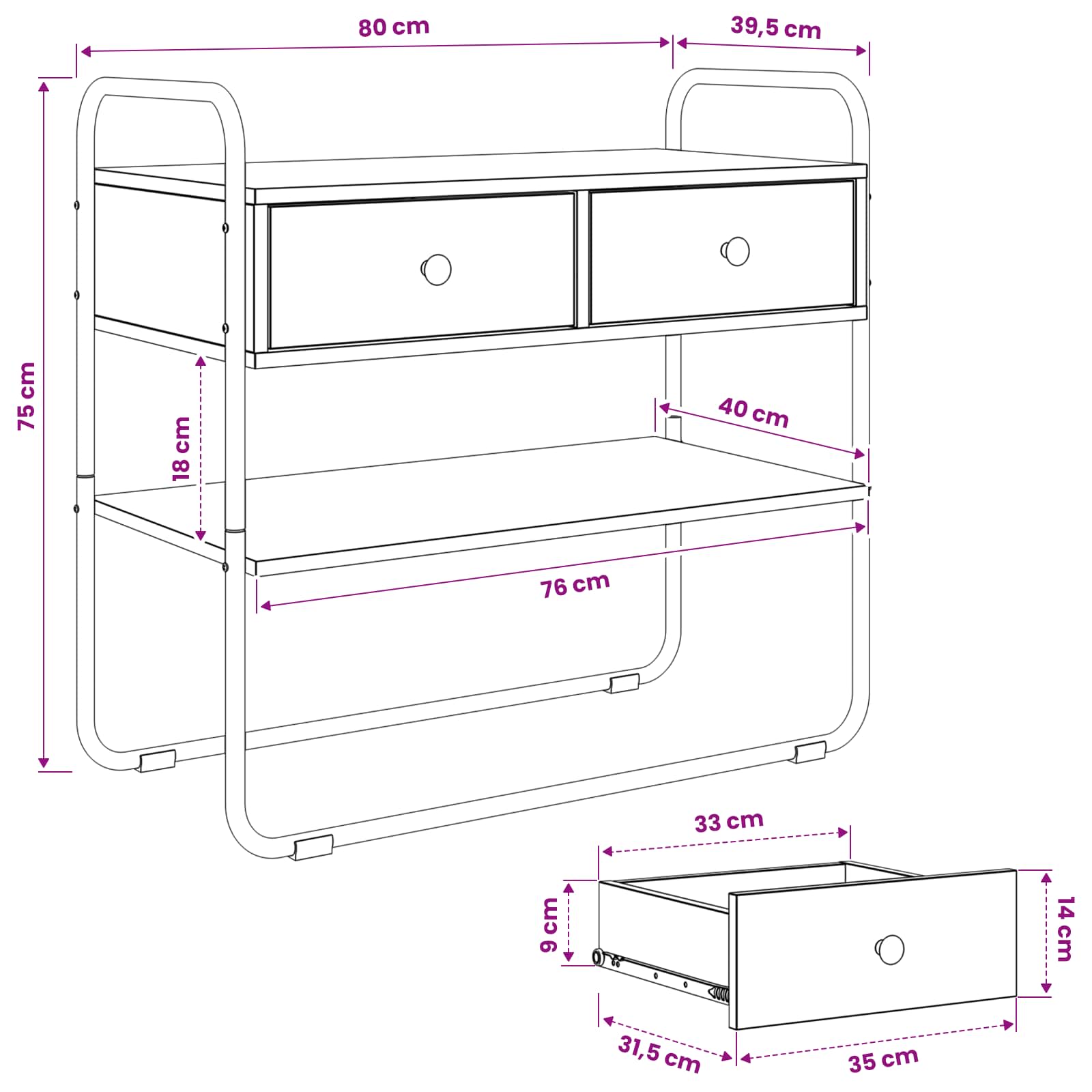 Konzolna stolica Staro drvo 80 x 40 x 75 cm Konstruirano drvo
