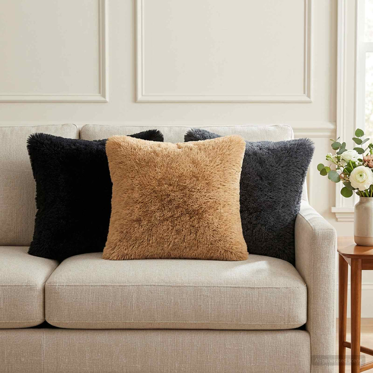 Presvlaka za jastuk 6 pcs HEERLEN Sivosmeđa 40 x 40 cm PV flis