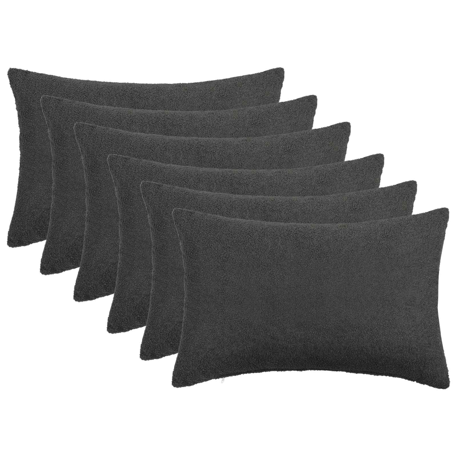Presvlaka za jastuk 6 pcs HEERLEN Tamnosiva 30 x 50 cm Bouclé