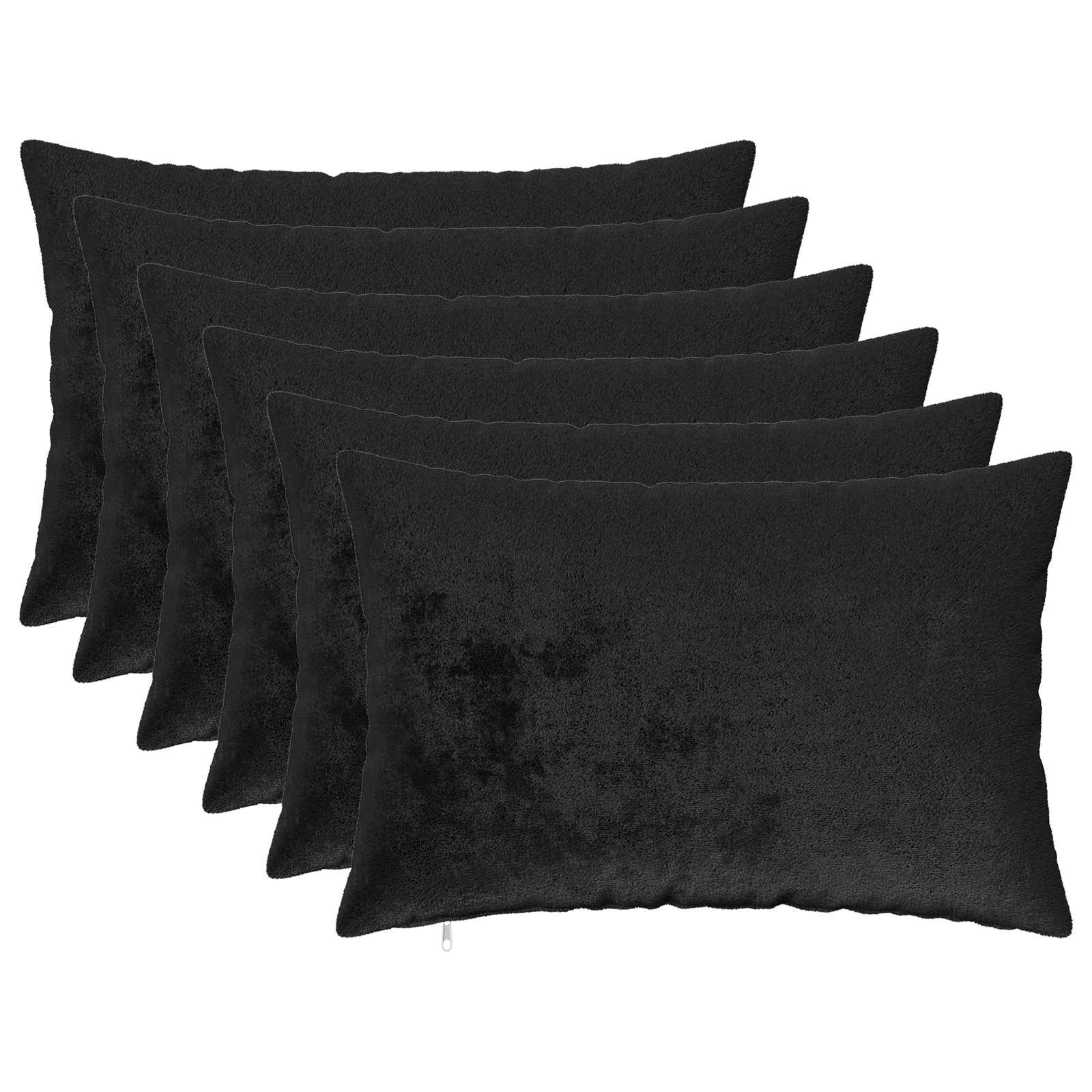 Presvlaka za jastuk 6 pcs HEERLEN Crna 30 x 50 cm Flanel