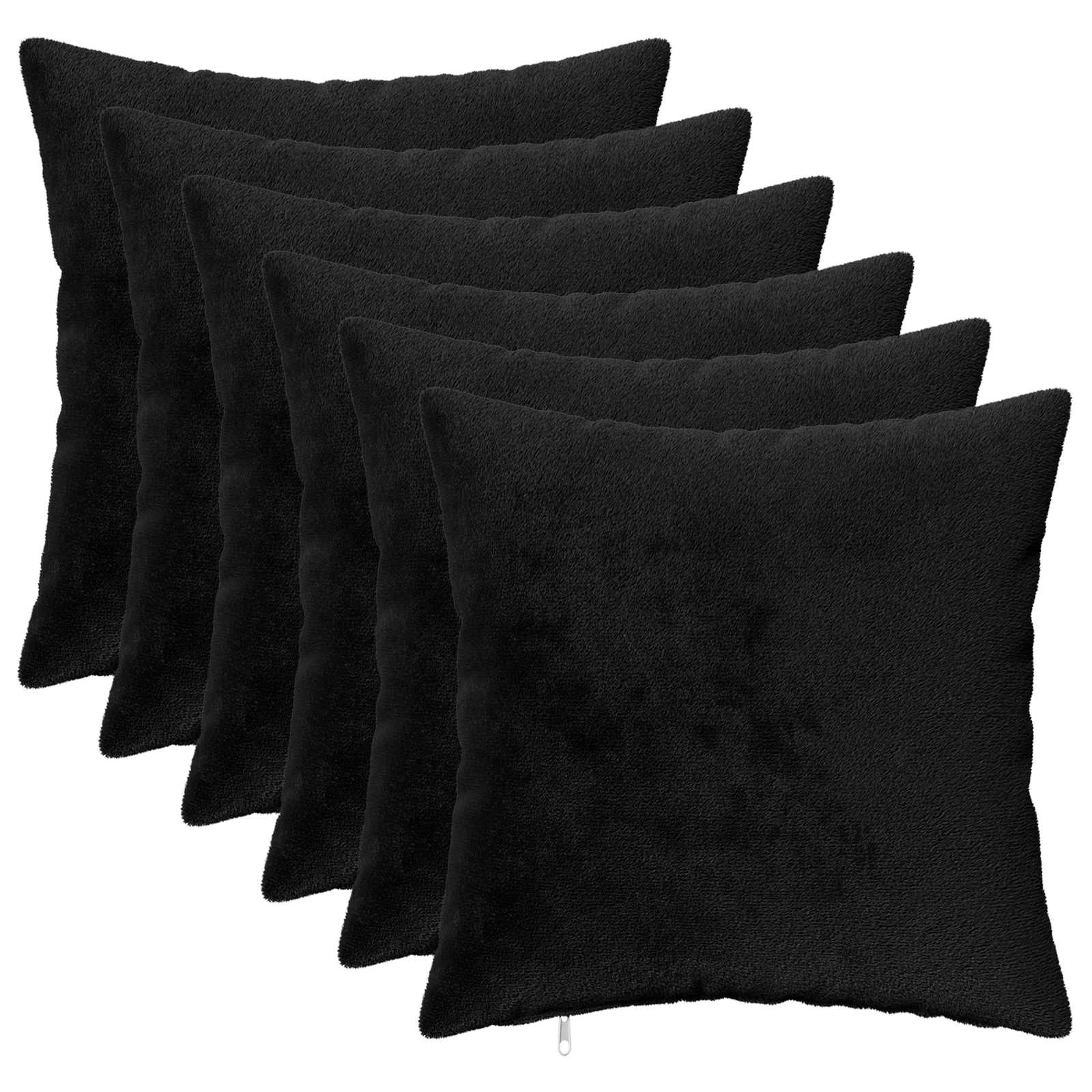 Presvlaka za jastuk 6 pcs HEERLEN Crna 40 x 40 cm Flanel