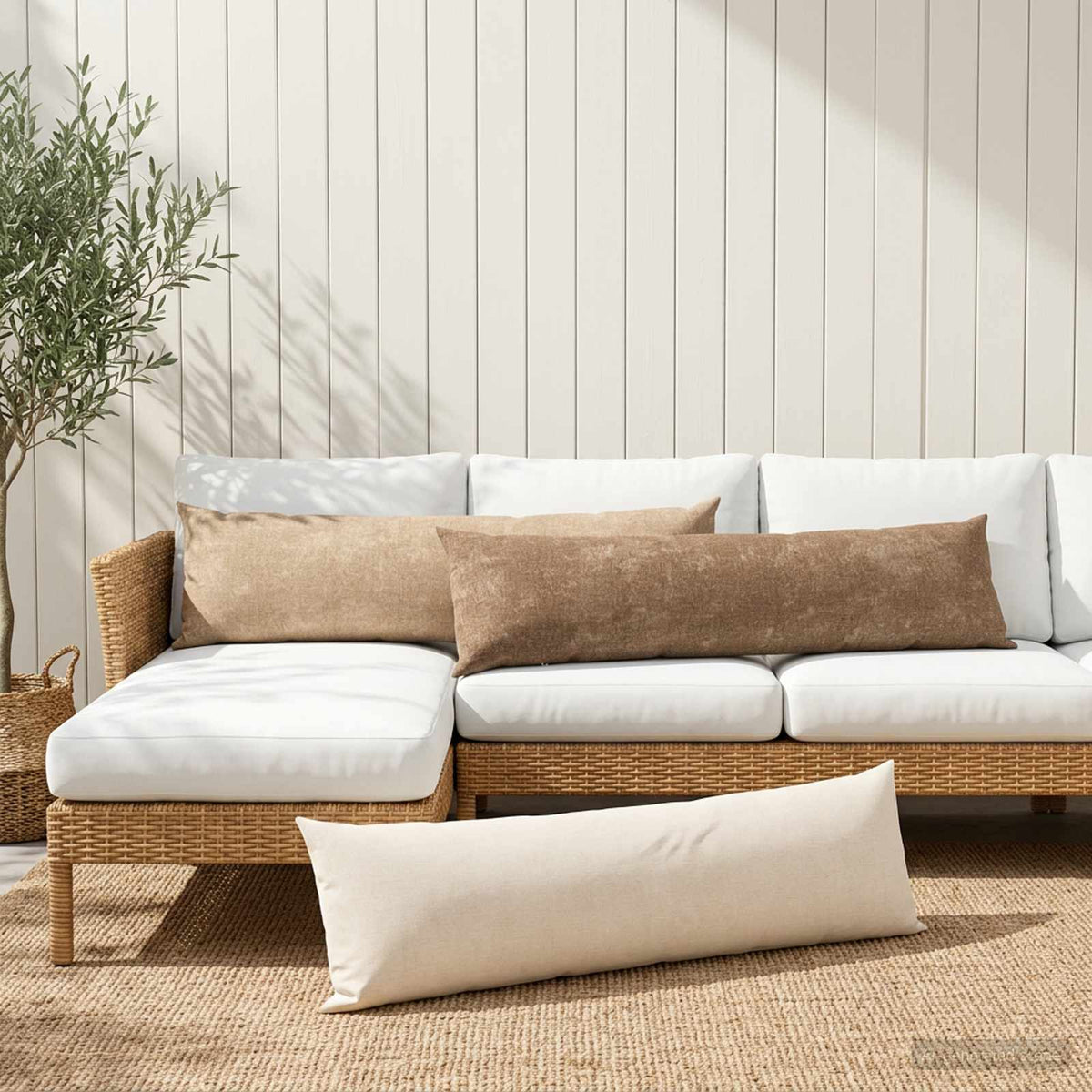 Presvlaka za jastuk 2 kom. HEERLEN Sivosmeđa 40 x 145 cm