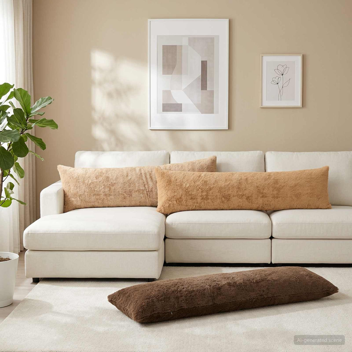 Presvlaka za jastuk 2 kom. HEERLEN Sivosmeđa 40 x 145 cm