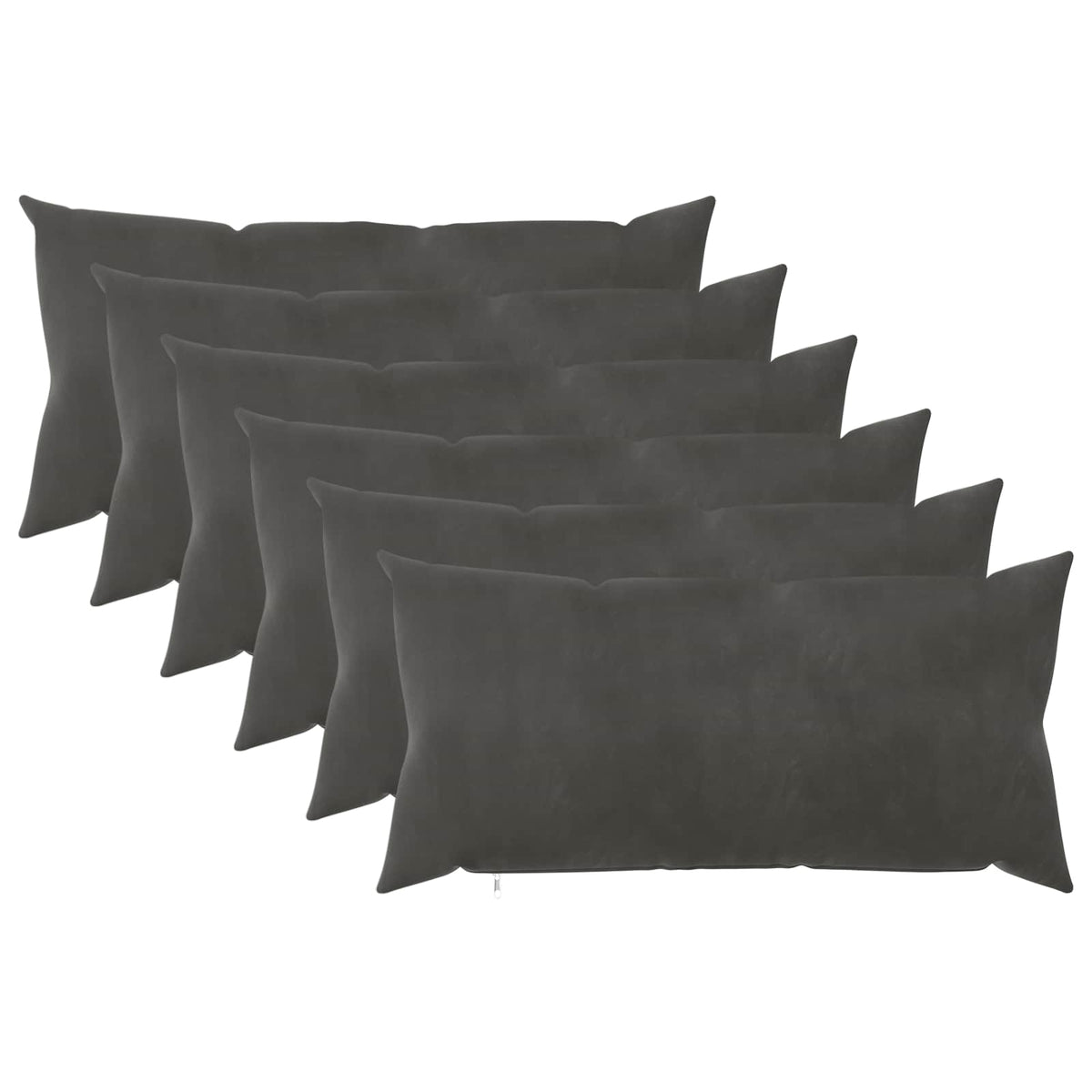 Presvlaka za jastuk 6 pcs HEERLEN Tamnosiva 40 x 70 cm Baršun