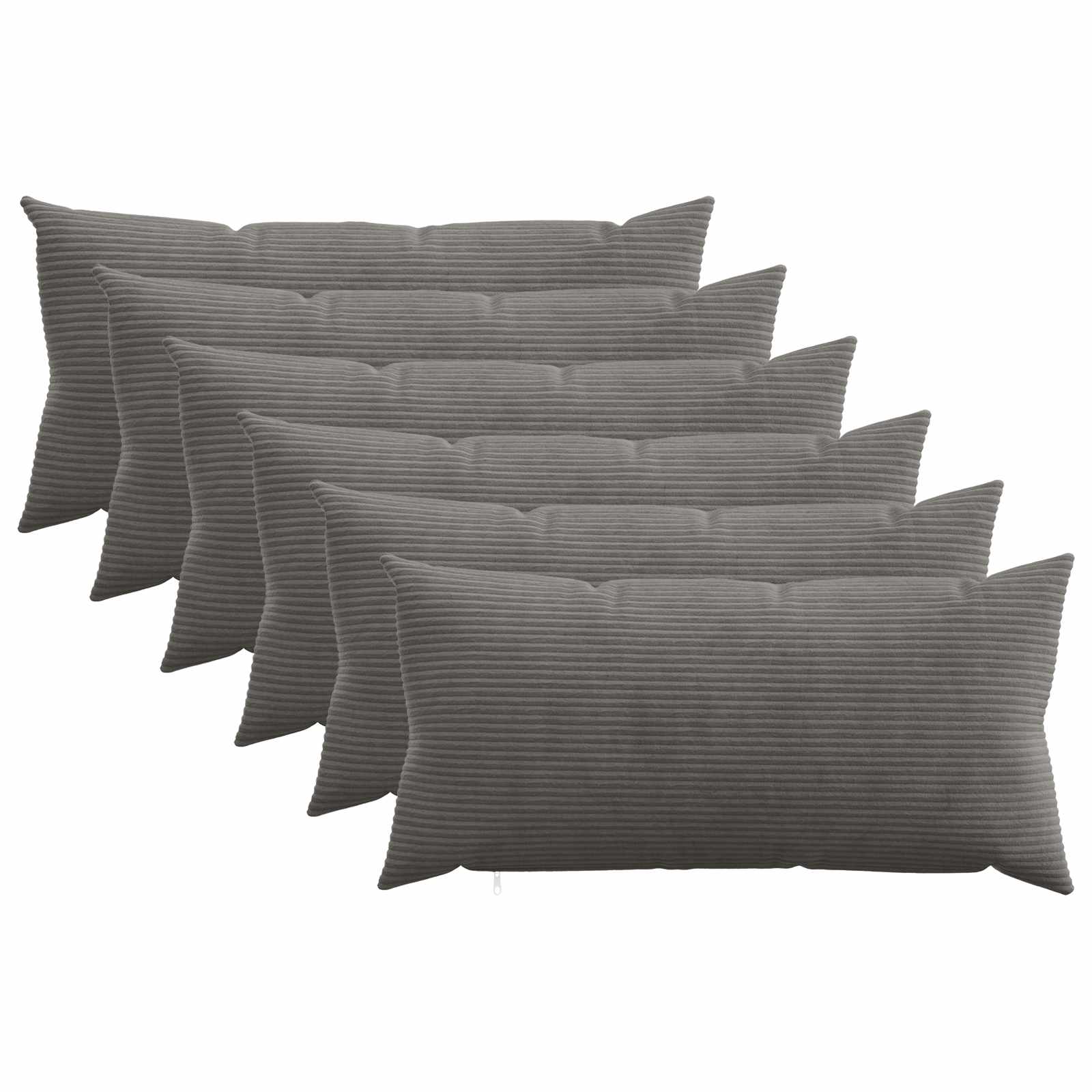 Presvlaka za jastuk 6 pcs HEERLEN Tamnosiva 40 x 70 cm Kord
