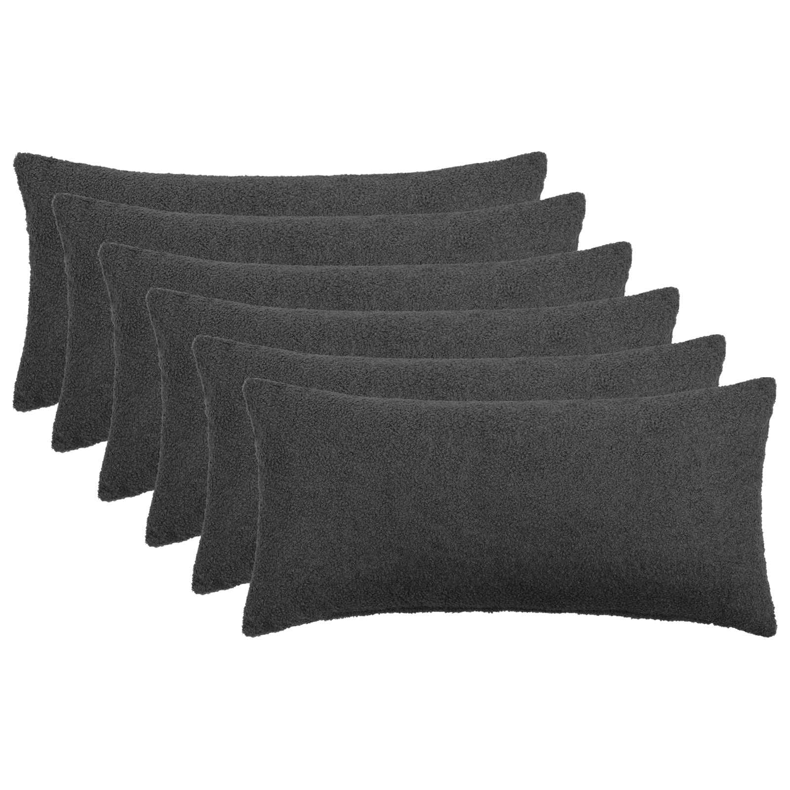 Presvlaka za jastuk 6 pcs HEERLEN Tamnosiva 40 x 80 cm Bouclé