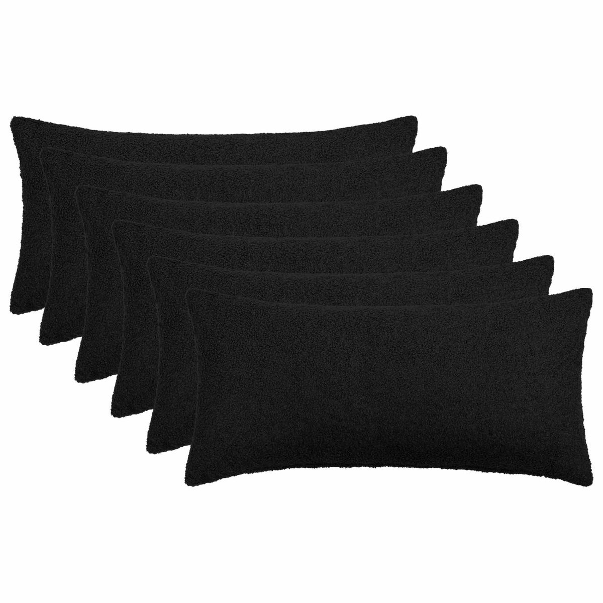 Presvlaka za jastuk 6 pcs HEERLEN Crna 40 x 80 cm Bouclé