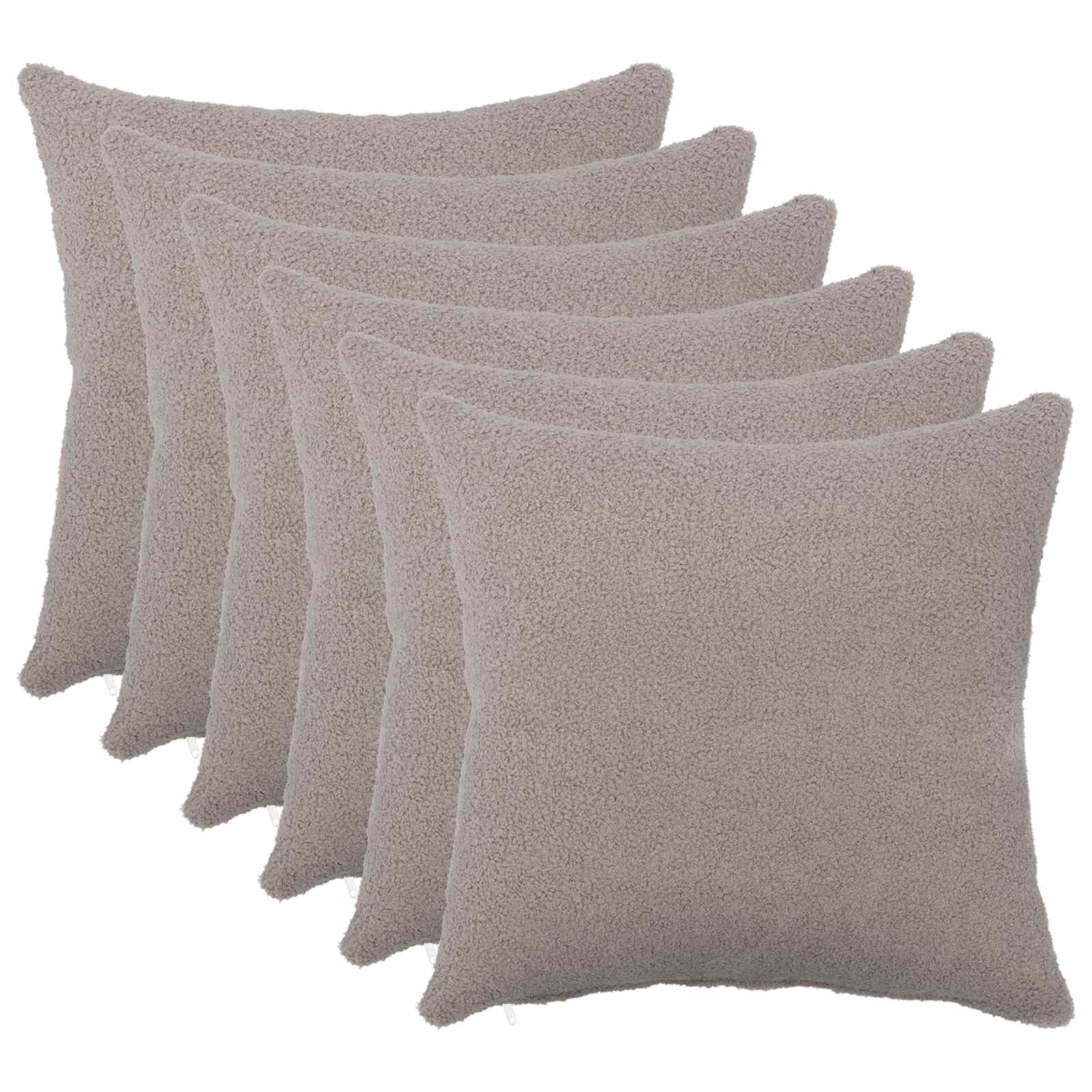 Presvlaka za jastuk 6 pcs HEERLEN Svjetlosiva 45 x 45 cm Bouclé