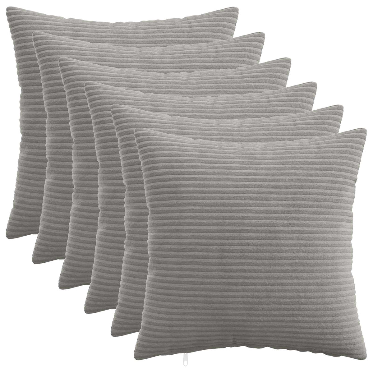 Presvlaka za jastuk 6 pcs HEERLEN Svjetlosiva 50 x 50 cm Kord