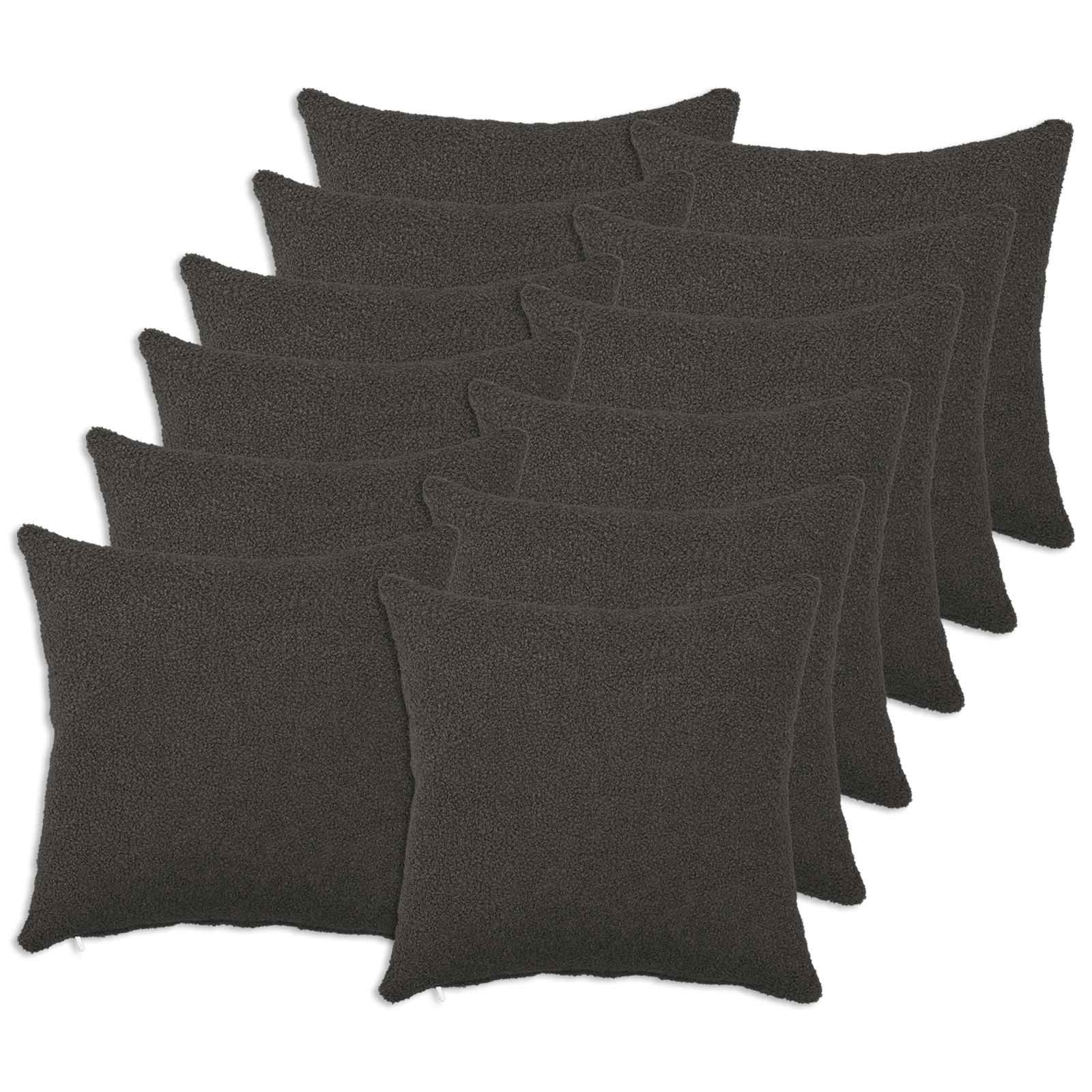 Presvlaka za jastuk 12 pcs HEERLEN Tamnosiva 50 x 50 cm Bouclé