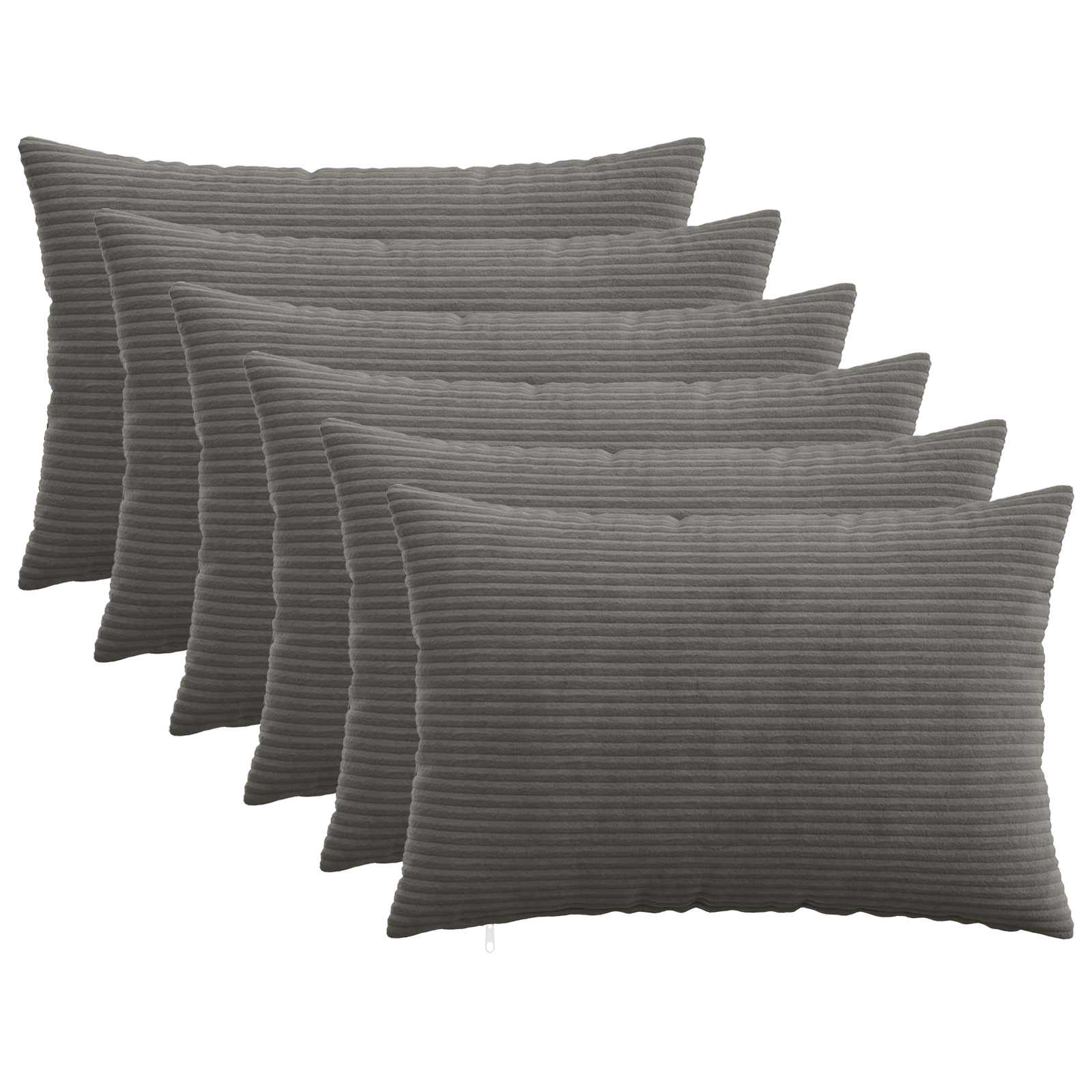 Presvlaka za jastuk 6 pcs HEERLEN Tamnosiva 50 x 70 cm Kord