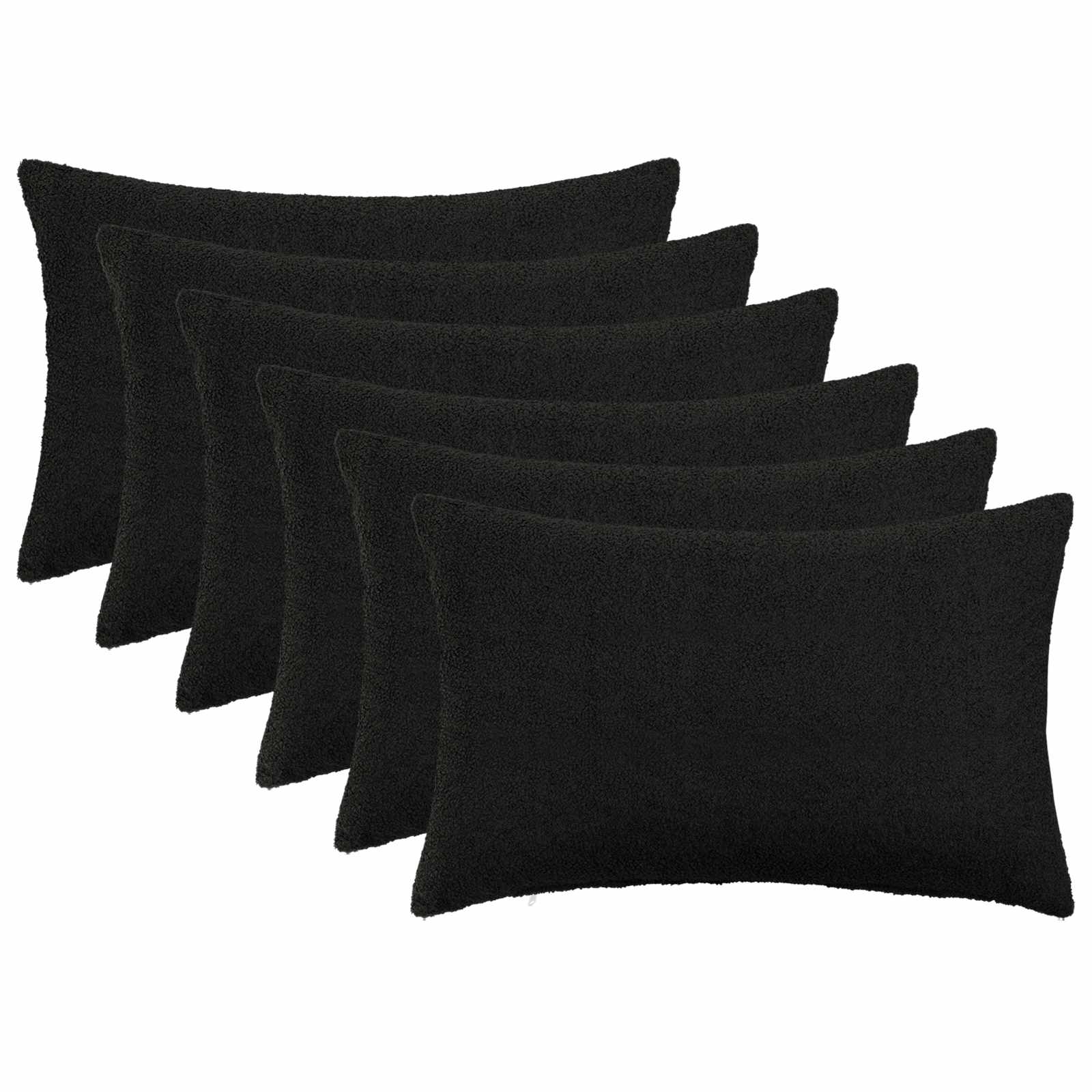 Presvlaka za jastuk 6 pcs HEERLEN Crna 50 x 70 cm Bouclé
