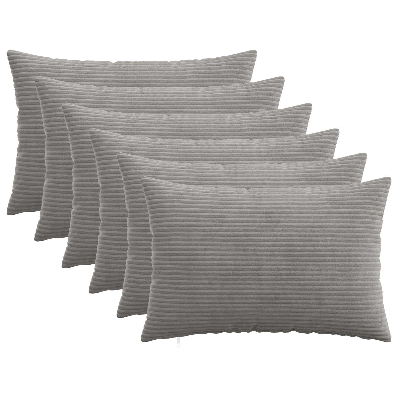 Presvlaka za jastuk 6 pcs HEERLEN Svjetlosiva 50 x 75 cm Kord