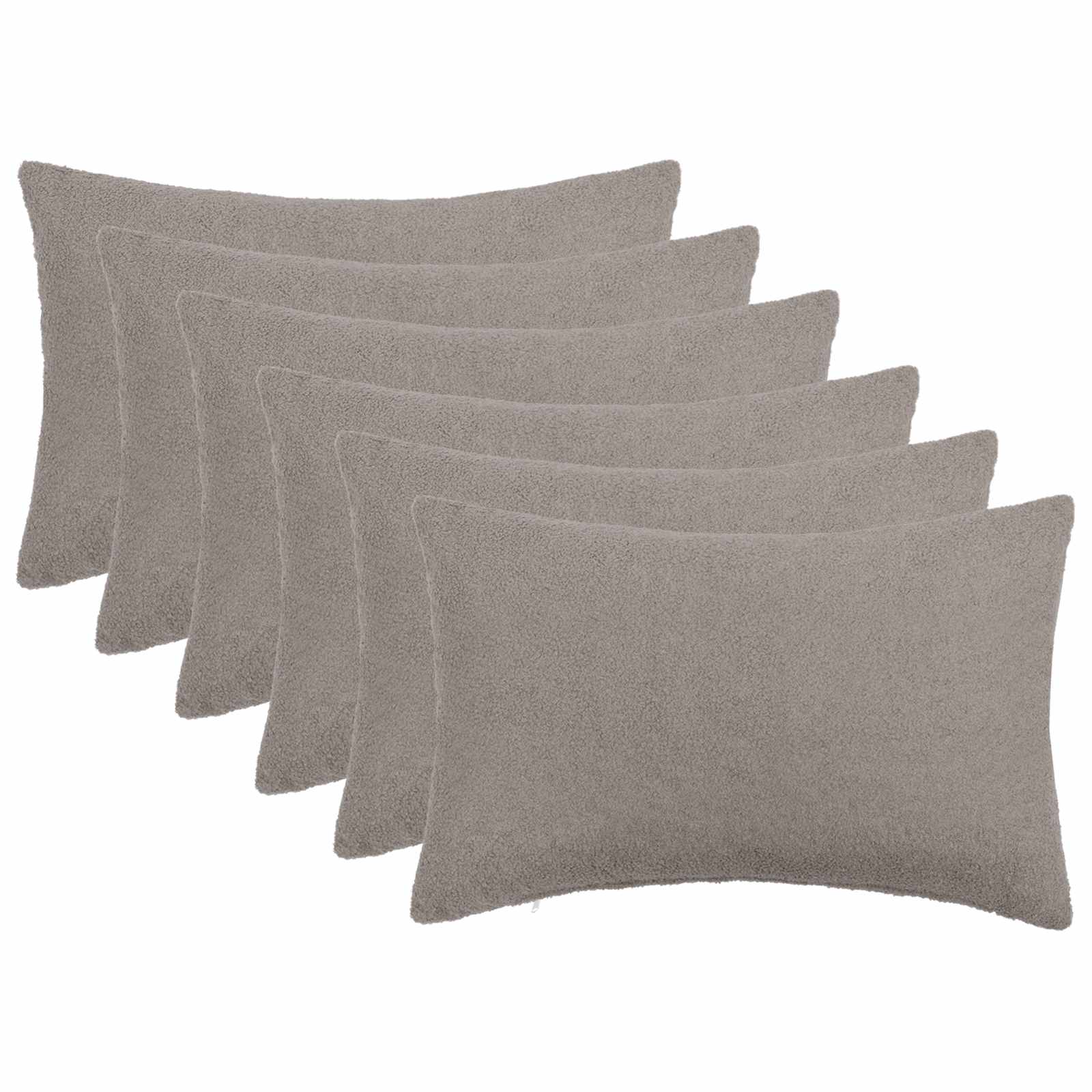 Presvlaka za jastuk 6 pcs HEERLEN Svjetlosiva 50 x 75 cm Bouclé