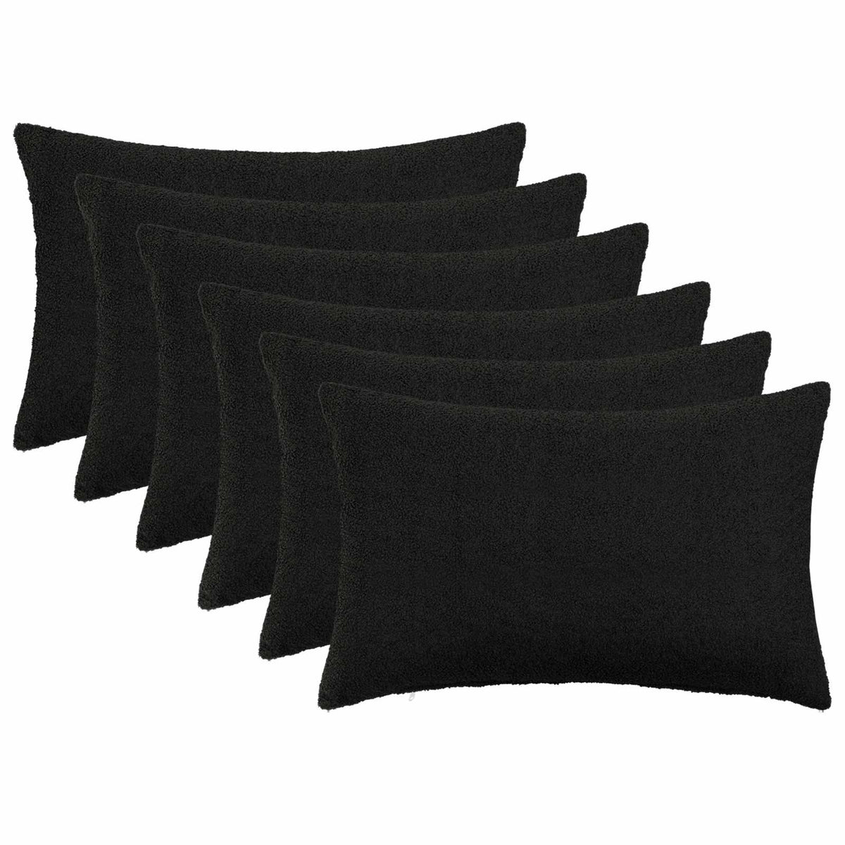 Presvlaka za jastuk 6 pcs HEERLEN Crna 50 x 80 cm Bouclé