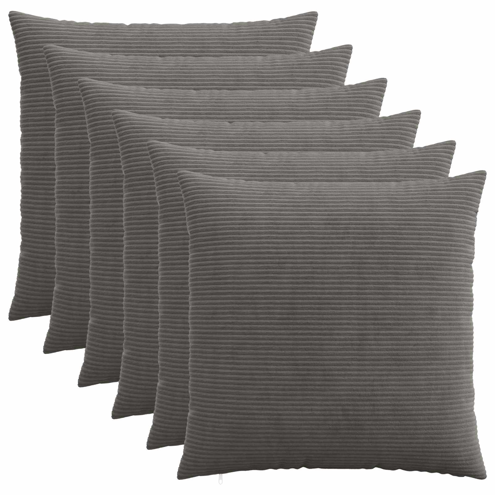 Presvlaka za jastuk 6 pcs HEERLEN Tamnosiva 55 x 55 cm Kord