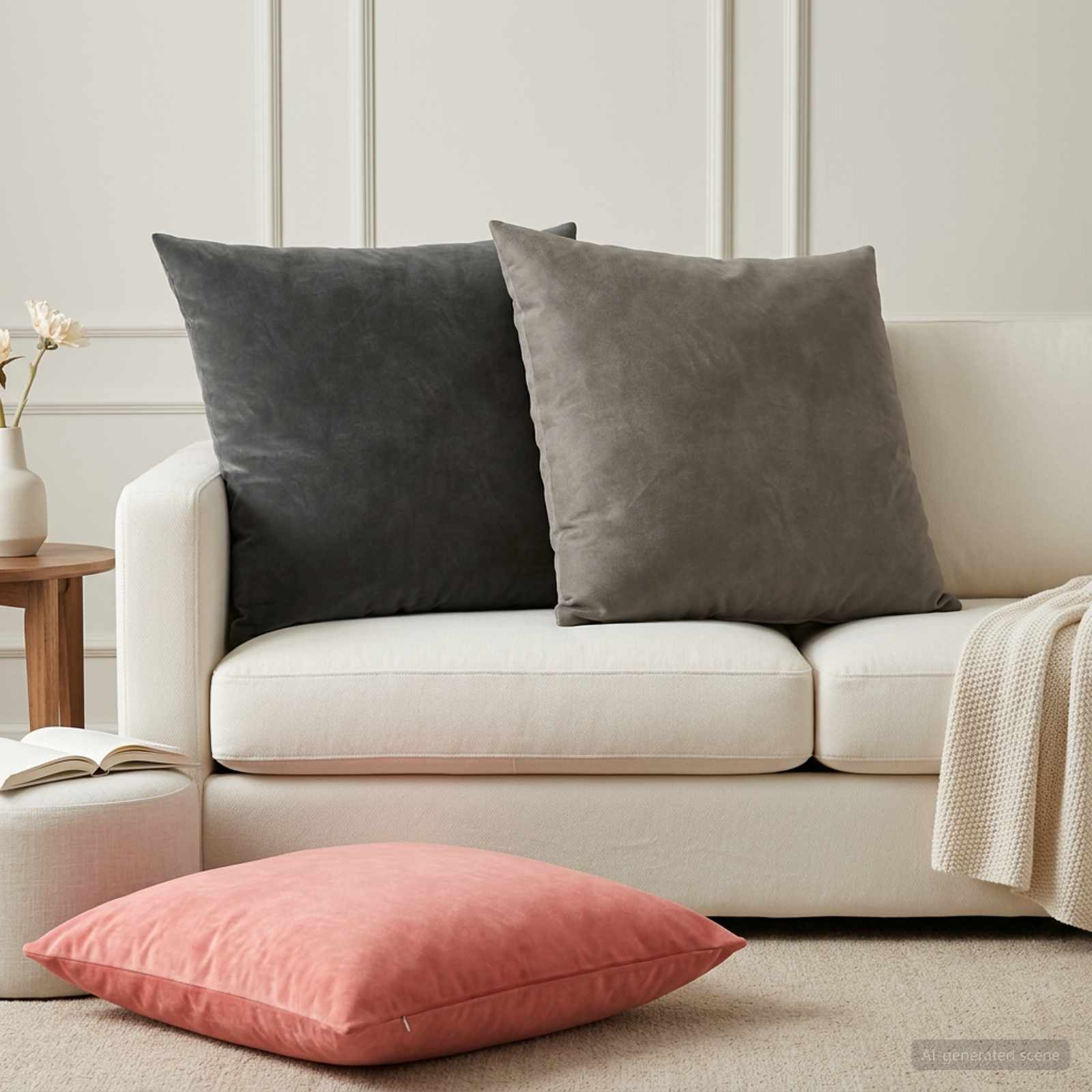 Presvlaka za jastuk 6 pcs HEERLEN Ružičasta 80 x 80 cm Baršun